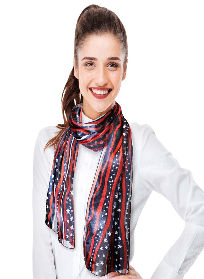 CBC Crown Patriotic USA Flag American Flag Star Scarf Fashion Novelty Scarves 13"x 60" or 35" x 35" (STRIPE - NAVY) - Image 3